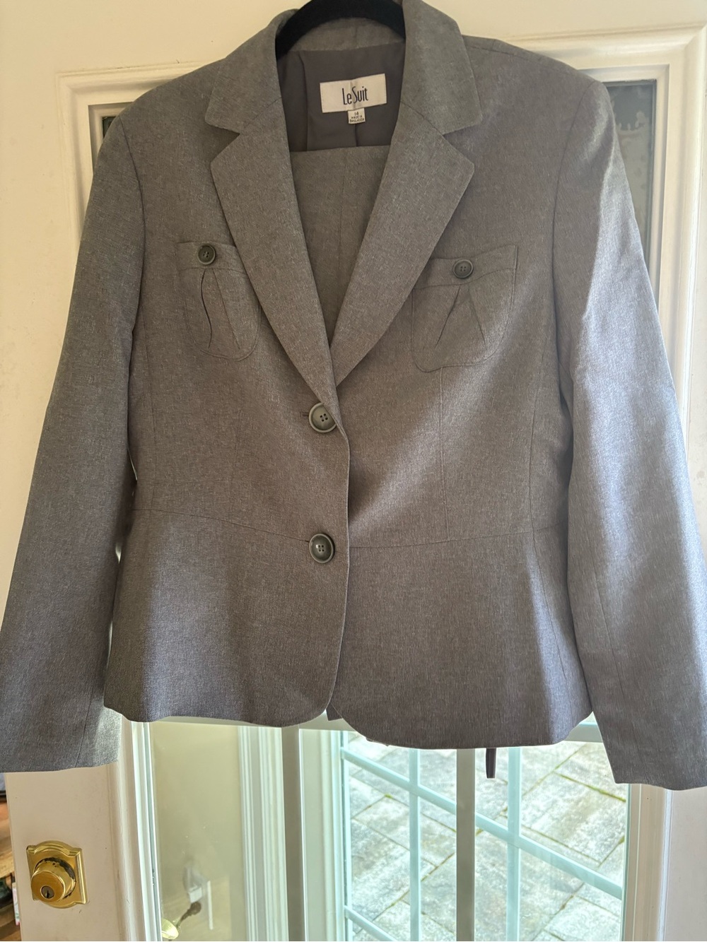 Le Suit Women's Gray Tailored Blazer Size 14